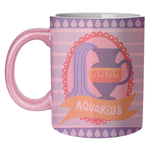 Aquarius Star Sign Zodiac Astrology Design - unique mug by AbiGoLucky