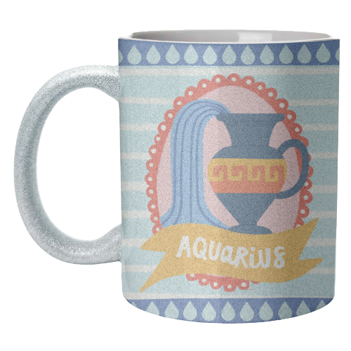 Aquarius Star Sign Zodiac Astrology Design - unique mug by AbiGoLucky