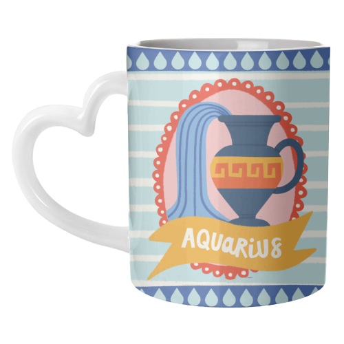 Aquarius Star Sign Zodiac Astrology Design - unique mug by AbiGoLucky