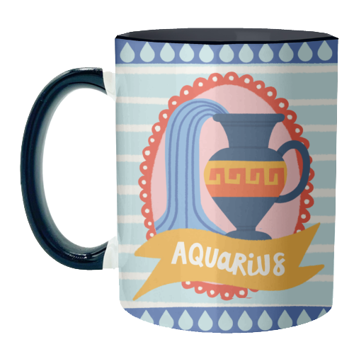 Aquarius Star Sign Zodiac Astrology Design - unique mug by AbiGoLucky