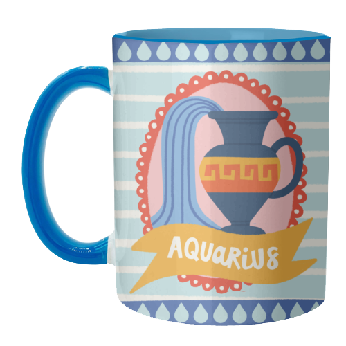 Aquarius Star Sign Zodiac Astrology Design - unique mug by AbiGoLucky