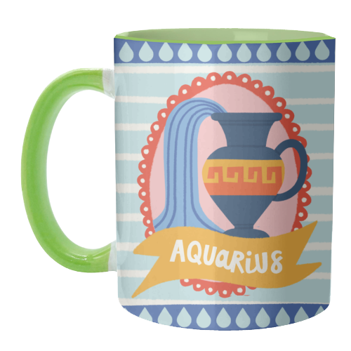 Aquarius Star Sign Zodiac Astrology Design - unique mug by AbiGoLucky