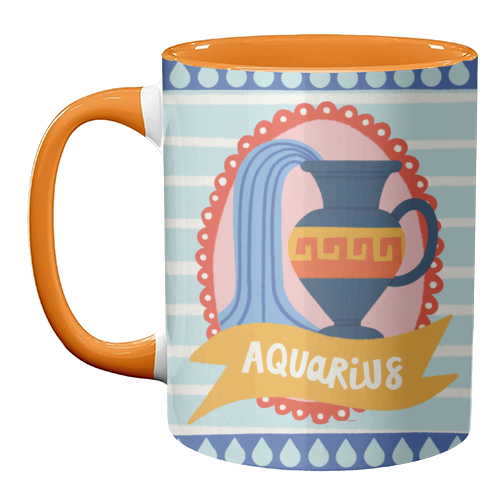 Aquarius Star Sign Zodiac Astrology Design - unique mug by AbiGoLucky