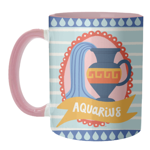 Aquarius Star Sign Zodiac Astrology Design - unique mug by AbiGoLucky
