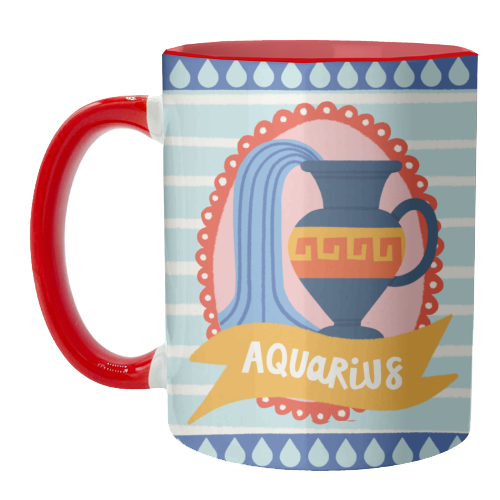 Aquarius Star Sign Zodiac Astrology Design - unique mug by AbiGoLucky
