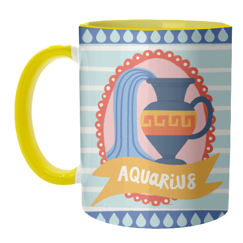 Aquarius Star Sign Zodiac Astrology Design - unique mug by AbiGoLucky