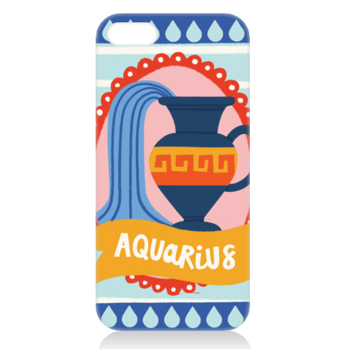 Aquarius Star Sign Zodiac Astrology Design - unique phone case by AbiGoLucky