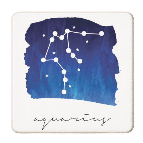Aquarius Zodiac Constellation - personalised beer coaster by Toni Scott