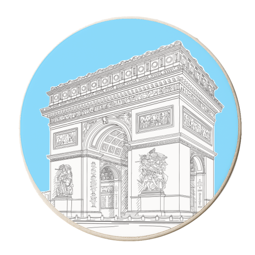 Arc De Triomphe, Paris - personalised beer coaster by Adam Regester