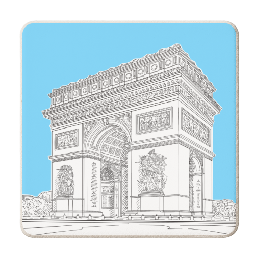 Arc De Triomphe, Paris - personalised beer coaster by Adam Regester