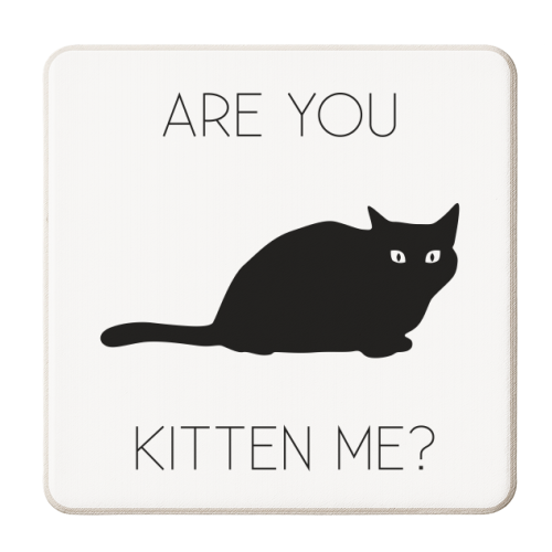 Are You Kitten Me? - personalised beer coaster by Toni Scott