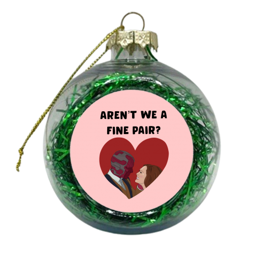 Aren't We a Fine Pair? - xmas bauble by Pink and Pip
