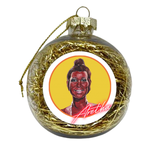 Aretha Franklin - xmas bauble by Thom Kofoed