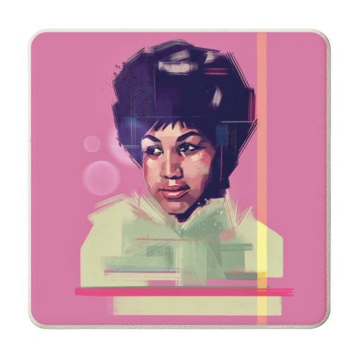 Aretha Franklin - personalised beer coaster by Rebecca Sampson