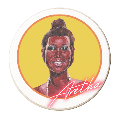 Aretha Franklin - personalised beer coaster by Thom Kofoed