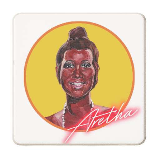 Aretha Franklin - personalised beer coaster by Thom Kofoed