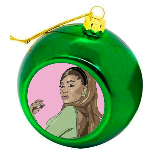 Ariana Grande Collection - colourful christmas bauble by Catherine Critchley.