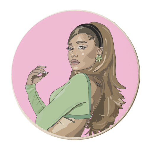 Ariana Grande Collection - personalised beer coaster by Catherine Critchley.
