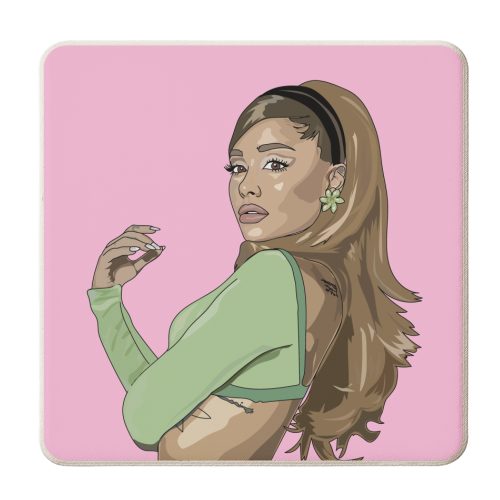 Ariana Grande Collection - personalised beer coaster by Catherine Critchley.