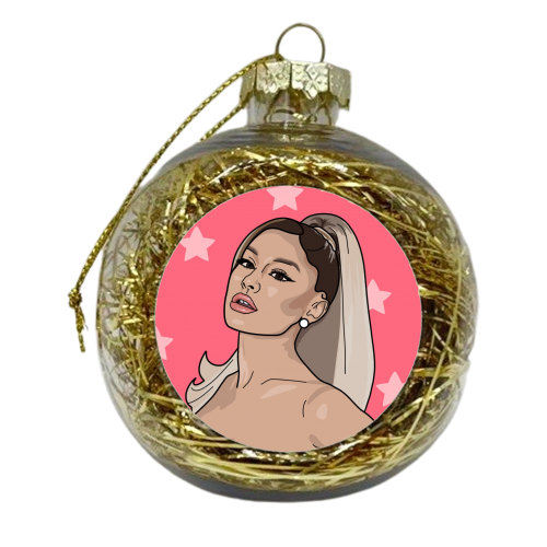 Ariana grande star print - xmas bauble by The Girl Next Draw
