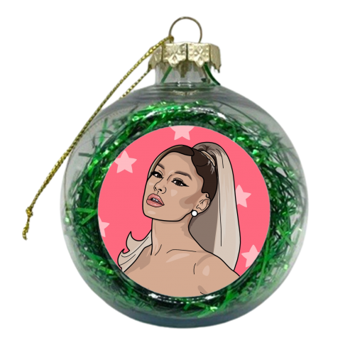 Ariana grande star print - xmas bauble by The Girl Next Draw