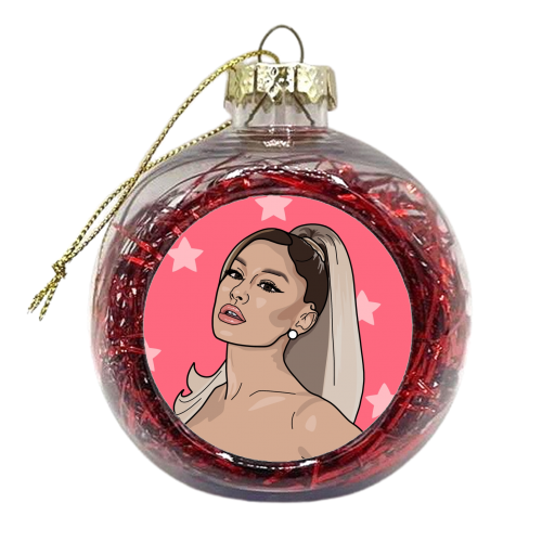 Ariana grande star print - xmas bauble by The Girl Next Draw