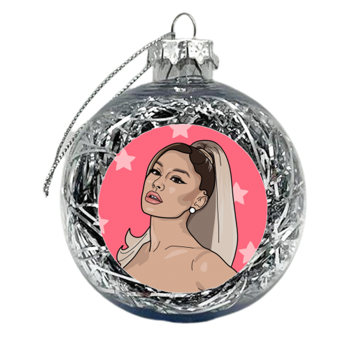 Ariana grande star print - xmas bauble by The Girl Next Draw