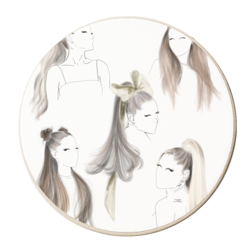 Ariana Grande's hair - personalised beer coaster by Yaz Raja