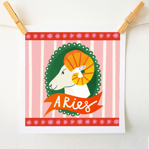 Aries Astrology Star Sign Design - A1 - A4 art print by AbiGoLucky