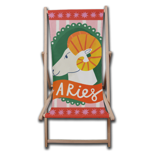 Aries Astrology Star Sign Design - canvas deck chair by AbiGoLucky