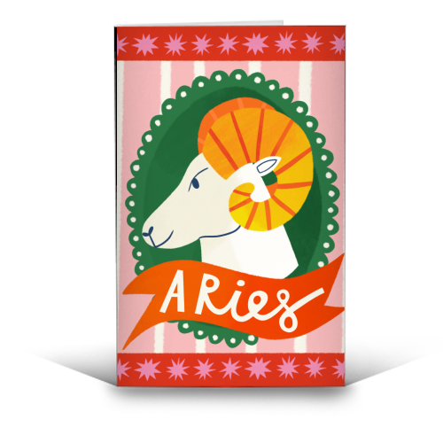 Aries Astrology Star Sign Design - funny greeting card by AbiGoLucky