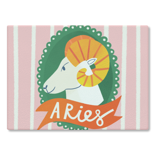 Aries Astrology Star Sign Design - glass chopping board by AbiGoLucky