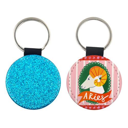 Aries Astrology Star Sign Design - keyring by AbiGoLucky