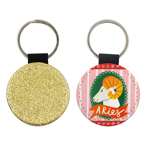 Aries Astrology Star Sign Design - keyring by AbiGoLucky