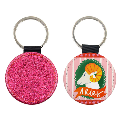 Aries Astrology Star Sign Design - keyring by AbiGoLucky