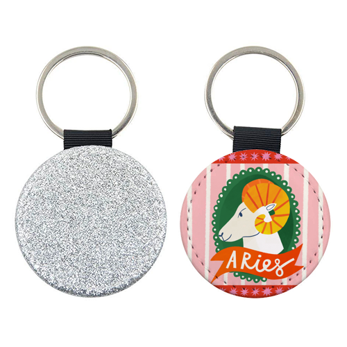 Aries Astrology Star Sign Design - keyring by AbiGoLucky