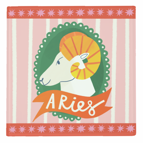 Aries Astrology Star Sign Design - personalised beer coaster by AbiGoLucky