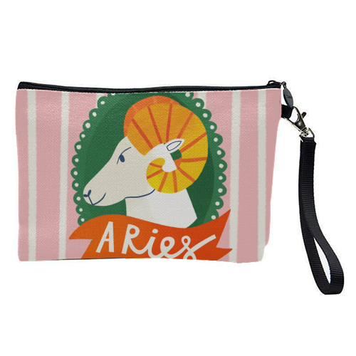 Aries Astrology Star Sign Design - pretty makeup bag by AbiGoLucky
