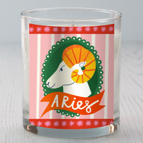 Aries Astrology Star Sign Design - scented candle by AbiGoLucky