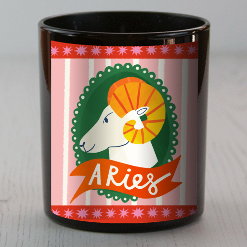 Aries Astrology Star Sign Design - scented candle by AbiGoLucky