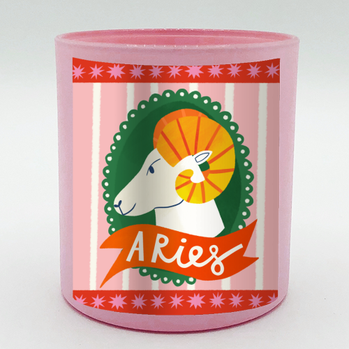 Aries Astrology Star Sign Design - scented candle by AbiGoLucky