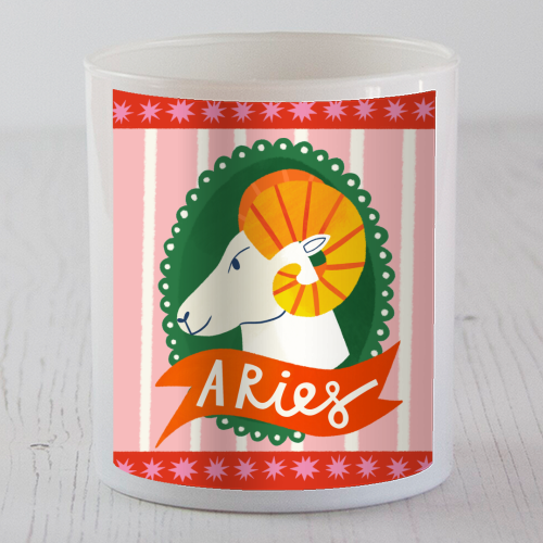 Aries Astrology Star Sign Design - scented candle by AbiGoLucky