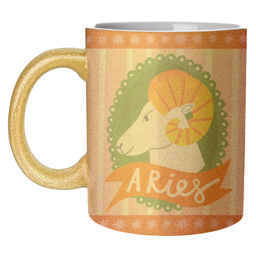 Aries Astrology Star Sign Design - unique mug by AbiGoLucky