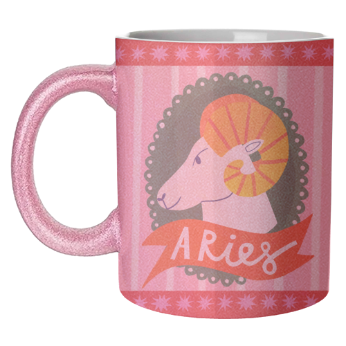 Aries Astrology Star Sign Design - unique mug by AbiGoLucky