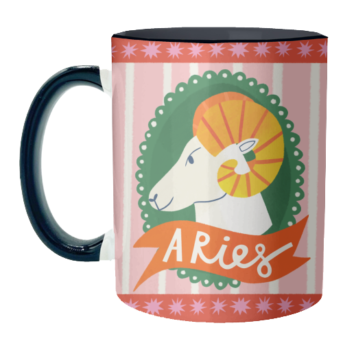 Aries Astrology Star Sign Design - unique mug by AbiGoLucky
