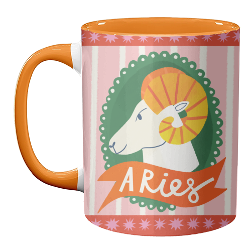 Aries Astrology Star Sign Design - unique mug by AbiGoLucky