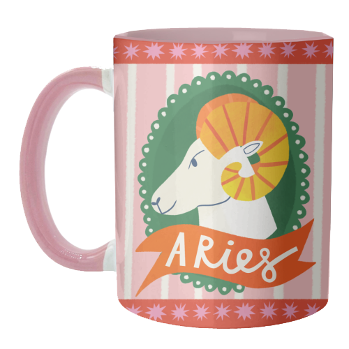 Aries Astrology Star Sign Design - unique mug by AbiGoLucky