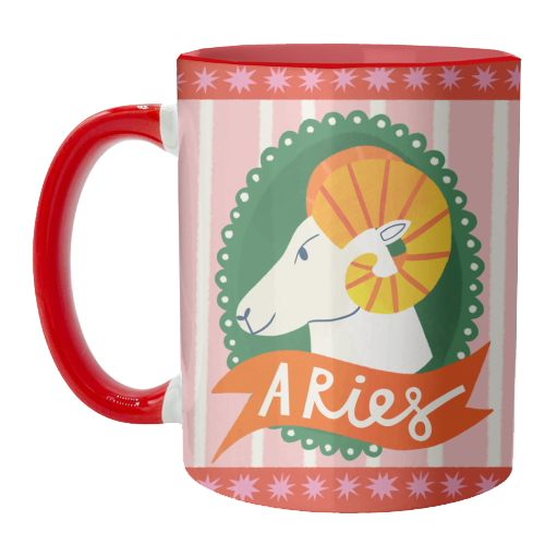 Aries Astrology Star Sign Design - unique mug by AbiGoLucky
