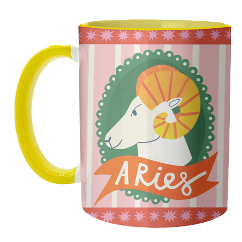 Aries Astrology Star Sign Design - unique mug by AbiGoLucky