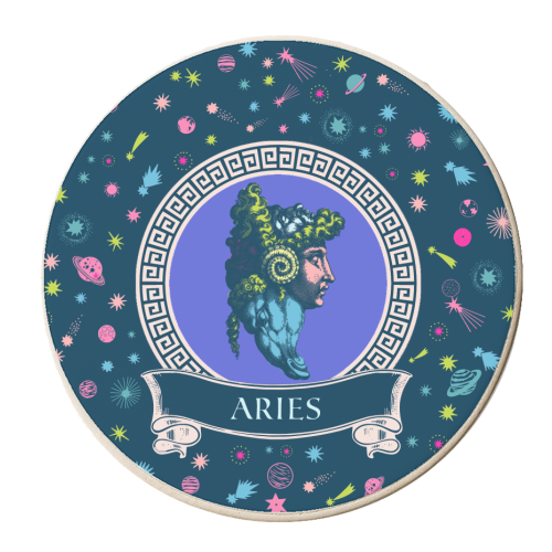 Aries - personalised beer coaster by Wallace Elizabeth